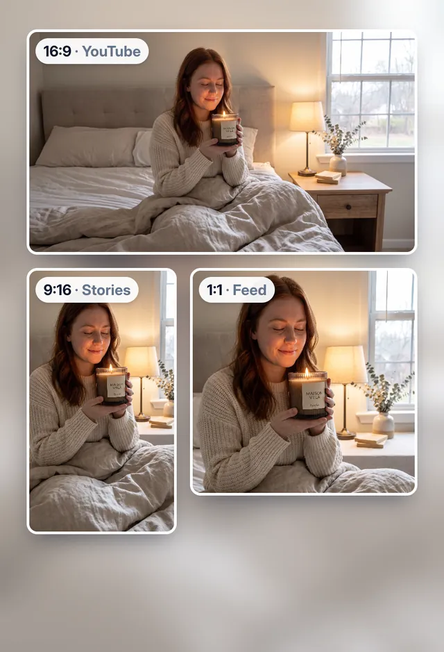 Resizer: the photo adapted to 16:9, 9:16 and 1:1 ad formats